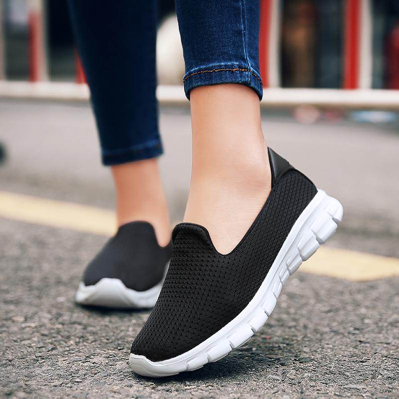 New Women's Shoes Soft Sole Cloth Shoes Large Women's Shoes Casual Mesh Shoes Sports Casual Women's Shallow Shoes Low Heels