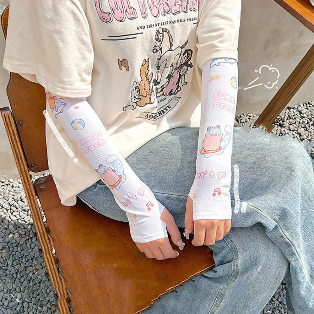 Солнцезащитный чехол для аниме-мультфильма Ice Sleeve Дышащий солнцезащитный чехол для лета Capybara Ice Sleeves Велоспорт