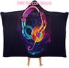 Color Gradient Music Wearable Hooded Blanket, Ultra Soft Arctic Velvet Cape Cloak Unisex - Cozy Wearable Blanket