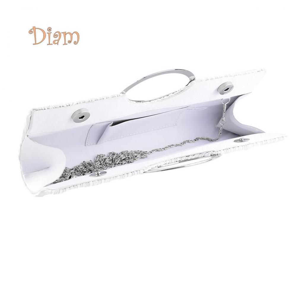 GQ Женская роскошная атласная плиссированная вечерняя сумка со стразами, вечерняя сумочка-клатч