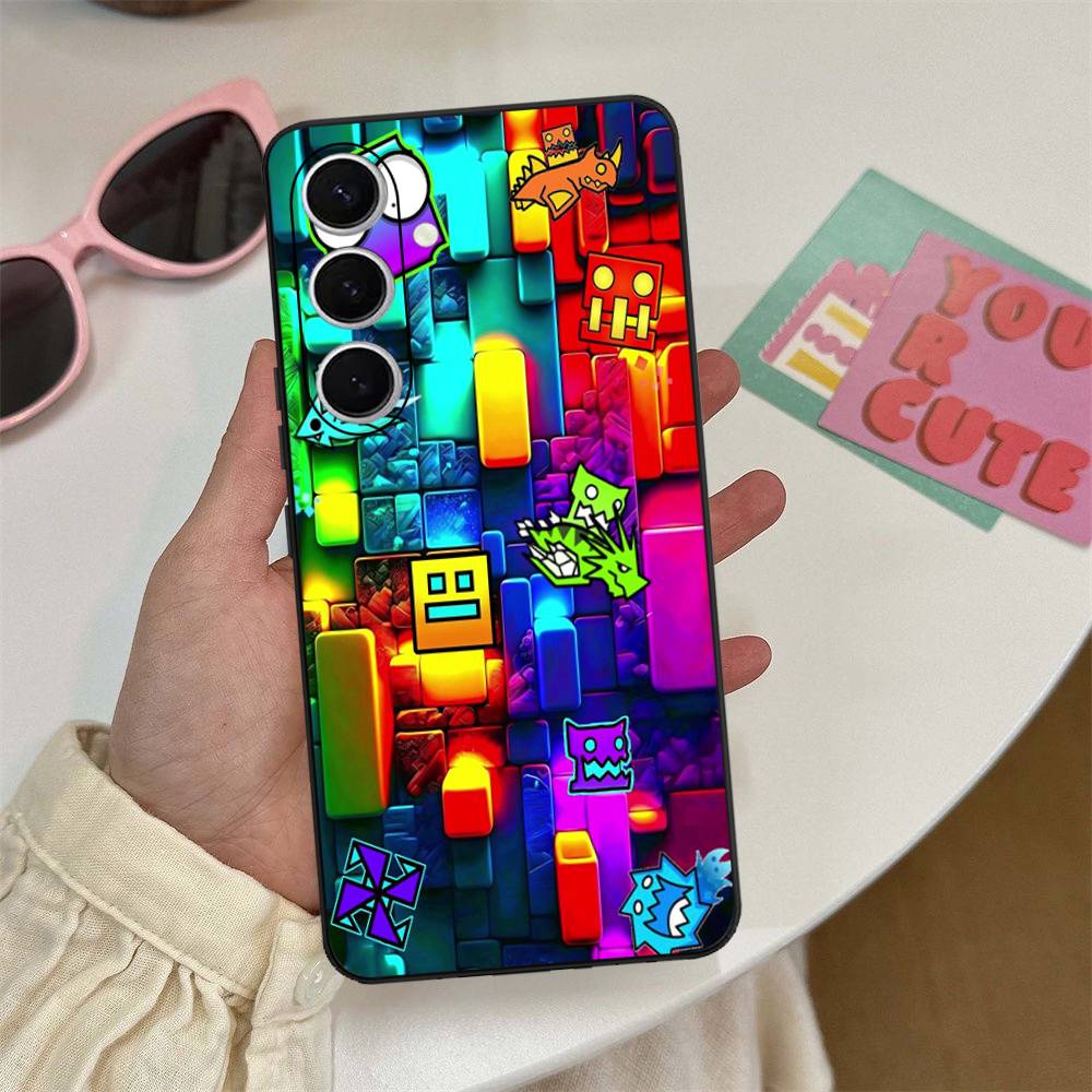 Чехол для телефона Game Geometry Dash Для Samsung S 24 Fe 25 Ultra Plus 20 Lite 21 30 22 23 24 22 Ultra 5G Fundas