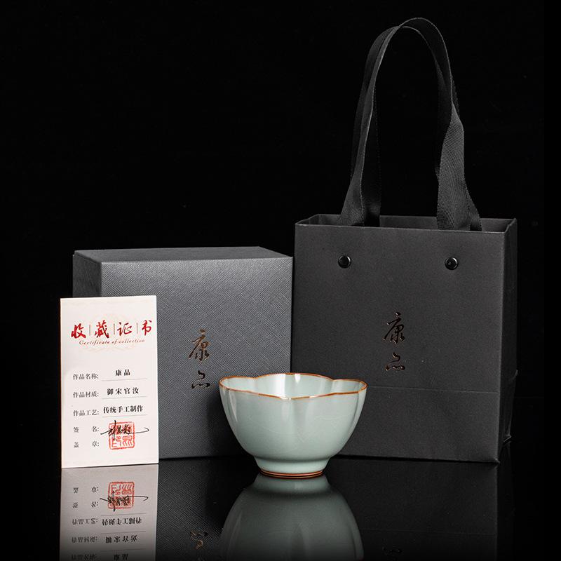 Ru kiln master cup teacup opening single cup ceramic tea tasting cup kung fu tea set tea bowl tea cup business advertising gifts