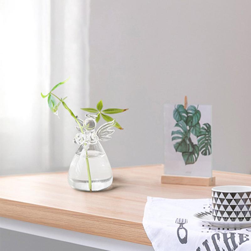 Прозрачные стеклянные вазы для сада Мини-ангел, кашпо для цветов, террариум, контейнер для свадебных садовых украшений, ваза