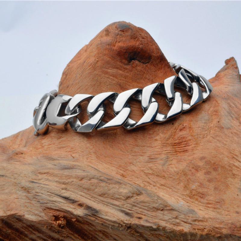 Широкий браслет из титановой стали, унисекс