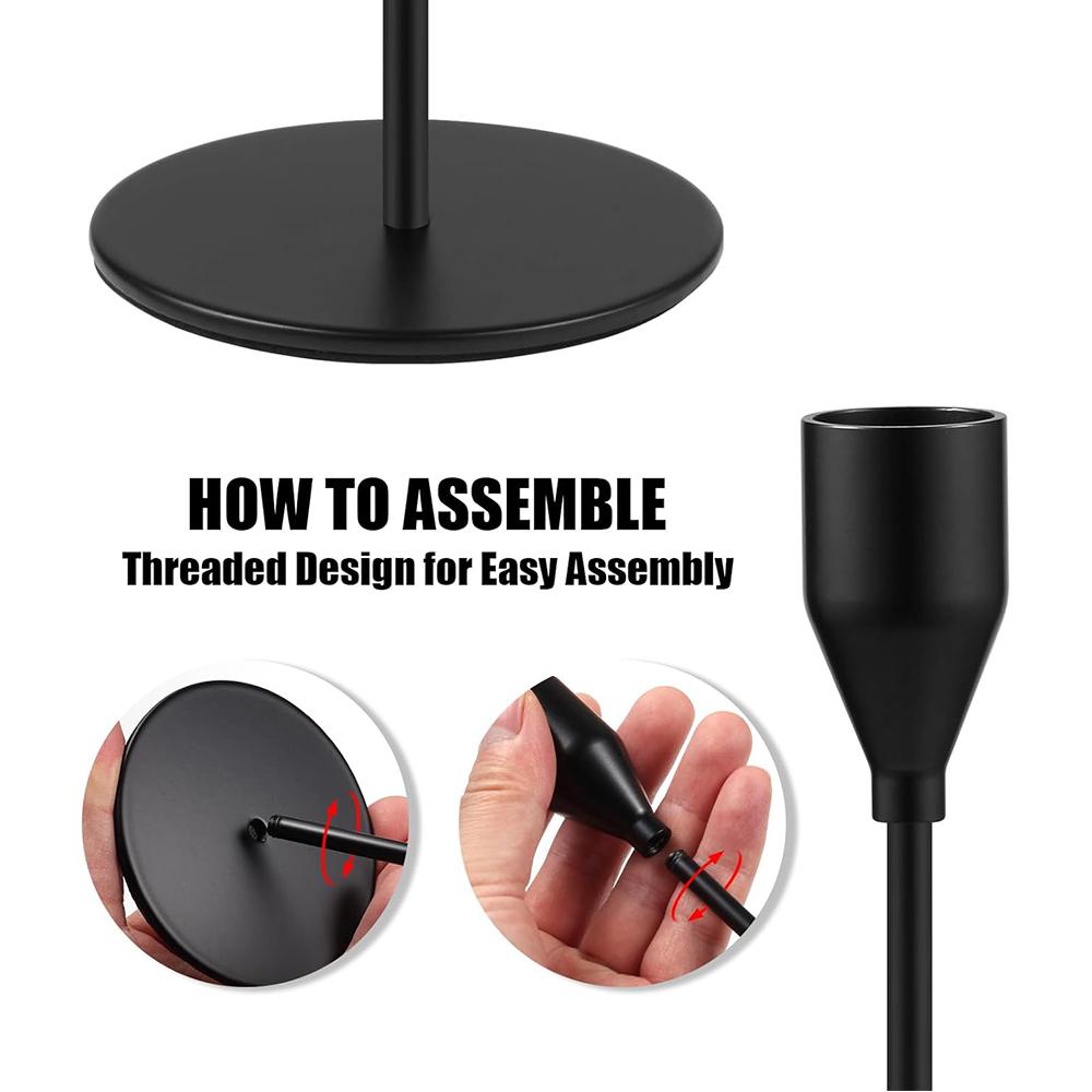 3 шт. Металлические черные подсвечники для свадеб, украшения дома