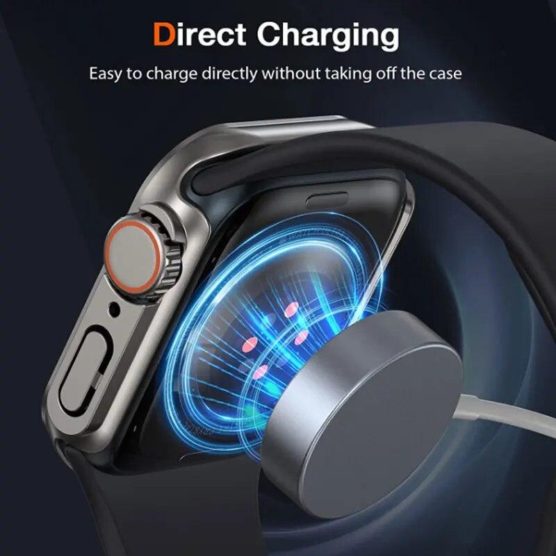 Tempered Glass Screen Protector For Apple Watch Case Series 9 8 7 6 5 4 3 Change To Ultra Iwatch Protective 45mm 44mm 41mm 40mm