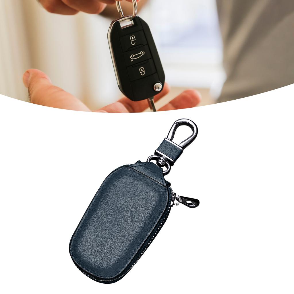 Держатель для брелока автомобильного ключа, универсальный, большой вместимости, поясное крепление, прочный чехол для автомобильного ключа для дома, мужчин, офиса, синий