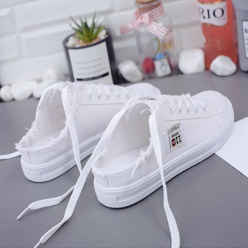 2024 Summer Womens Casual Vulcanize Shoes Canvas White Large Size 35-43 Sneakers Women Sport Walking Platform Flats Shoes Women