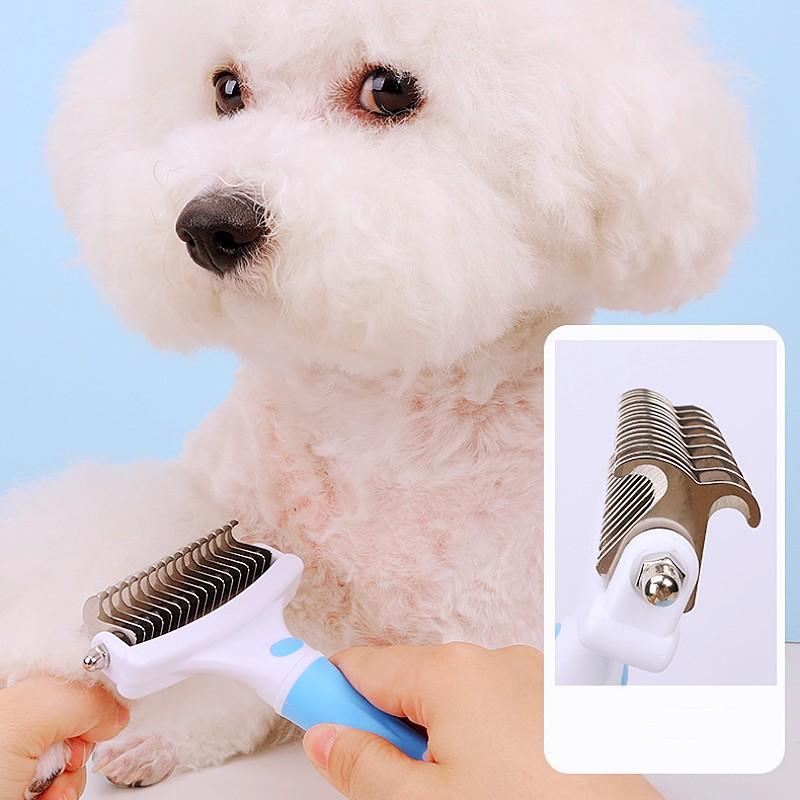 Dog Comb Knife Dogs Brush Double-sided Dog Grooming Brush Stainless Steel Dogs Hair Knot Comb Pet Hair Remover Pet Supplies