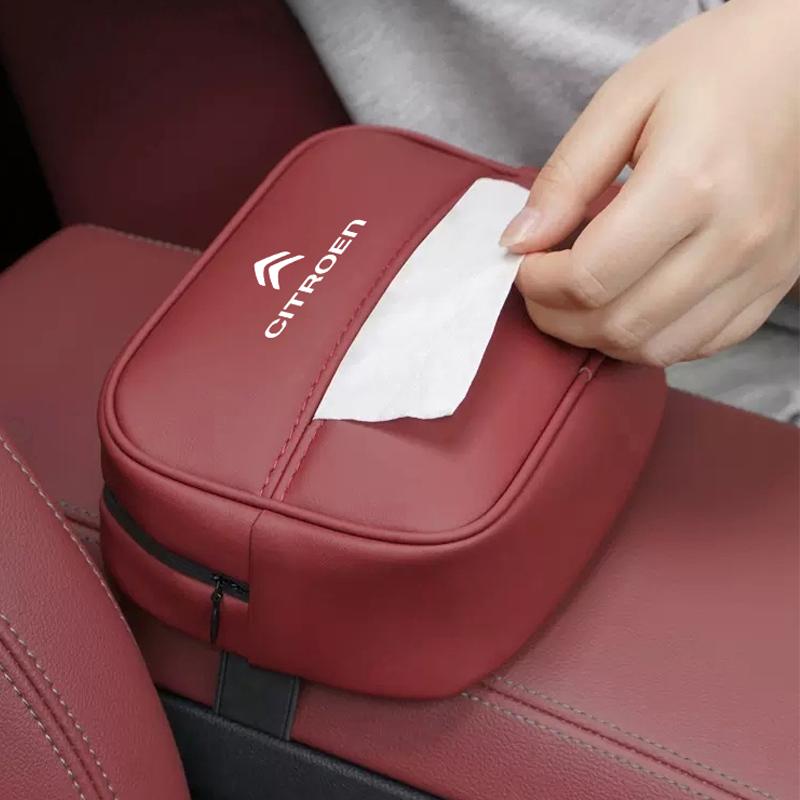 ASY1 Car Interior Tissue Storage Box Auto Armrests Sunshades Seat Accessories For Citroen C1 DS3 C2 C3 Vts C4 Saxo C4L C5 C6 C8 Xsara
