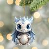 Blue Dinosaur Hanging Decoration Solid Acrylic Cute Cartoon Flying Dragon Car Rearview Mirror Pendant Ornament Festival Gift