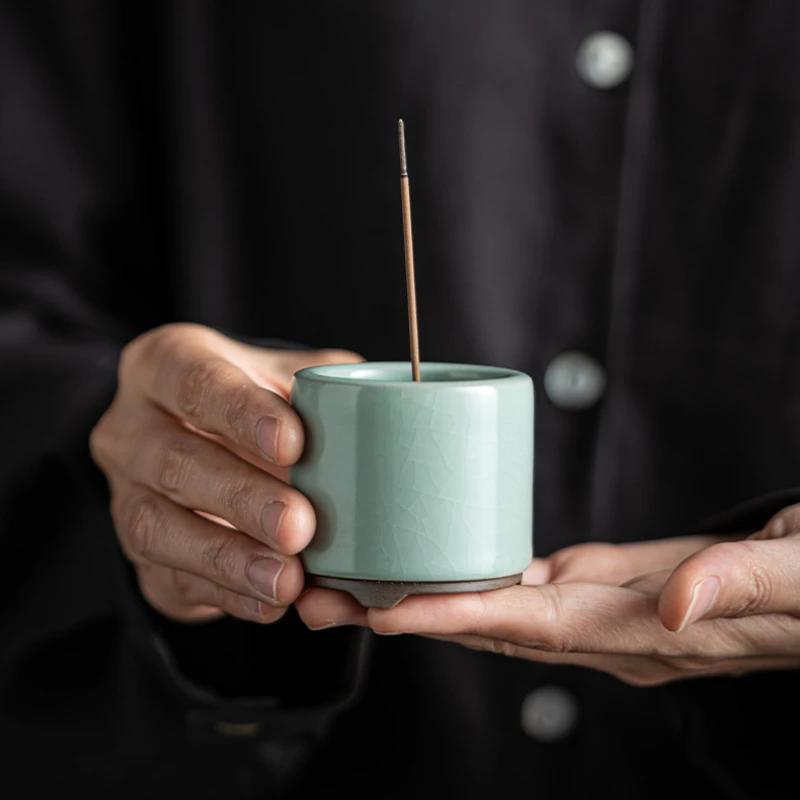 Винтажная керамическая курильница для благовоний Zen, держатель для благовоний ручной работы, подставка для курильницы, настольное украшение для дома