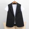 Women's Autumn Suit Vest Sleeveless Jacket Spring and Autumn Korean Version Long Vest Women's Slimming Cardigan Waistcoat