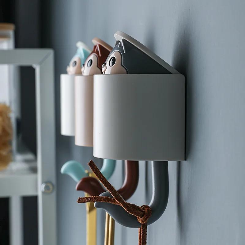 1 шт. Крючок-белка Вискозный крючок Без пробивания Бытовой Мультяшный Милый Декоративный Крючок для ключей на дверь Крючок для одежды