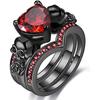 2pcs Gothic Style Stacking Ring Inlaid Zircon Horror Skull Design On The Band Multi Colors To Choose Perfect Halloween Decor