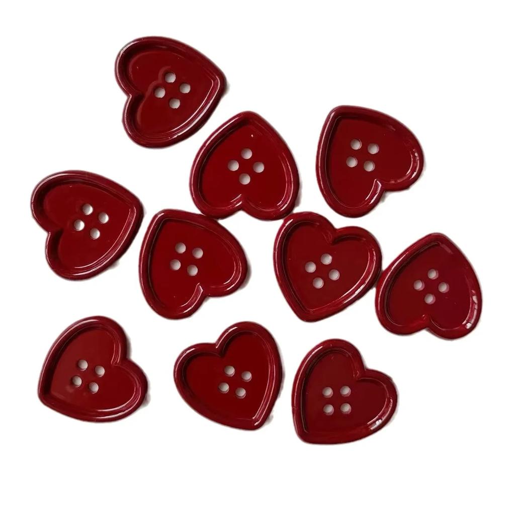 10 шт. японские винтажные винно-красные сердечки-пуговицы женское пальто свитер кардиган DIY Deco милые девушки шляпа одежда швейные аксессуары
