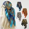 Silk Scarf for Women's Big Square Scarf New Printed Retro Bag Headscarf Middle Eastern Satin Scarf