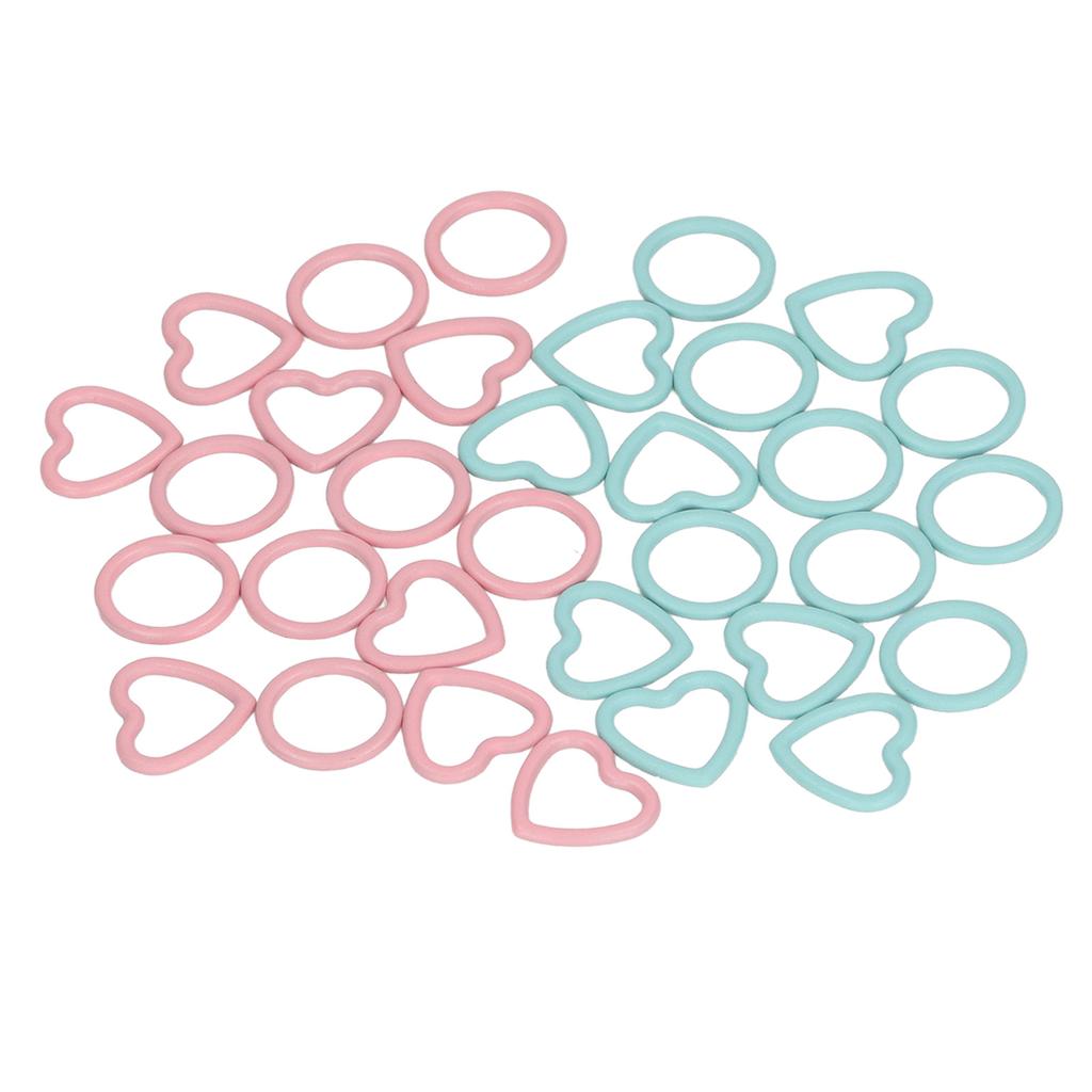 32pcs Knitting Stitch Markers Round Heart Shape Metal Crochet Marker Rings for DIY Handcrafted