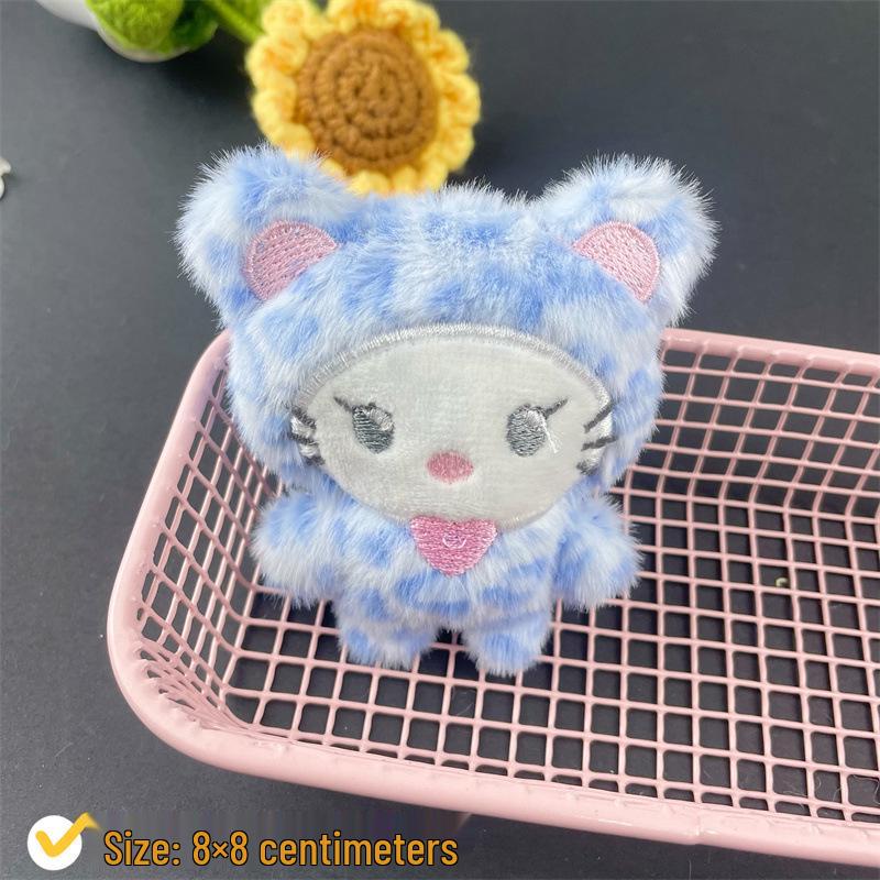 Leopard Print Plush Kitten Squeaky Charm Brooch DIY Clothing Accessory