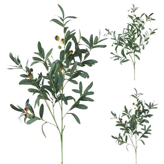 Искусственная Оливковая Ветка Поддельные Десять Раздвоенных Оливковых Зеленых Листьев Фрукты Ветка Декор