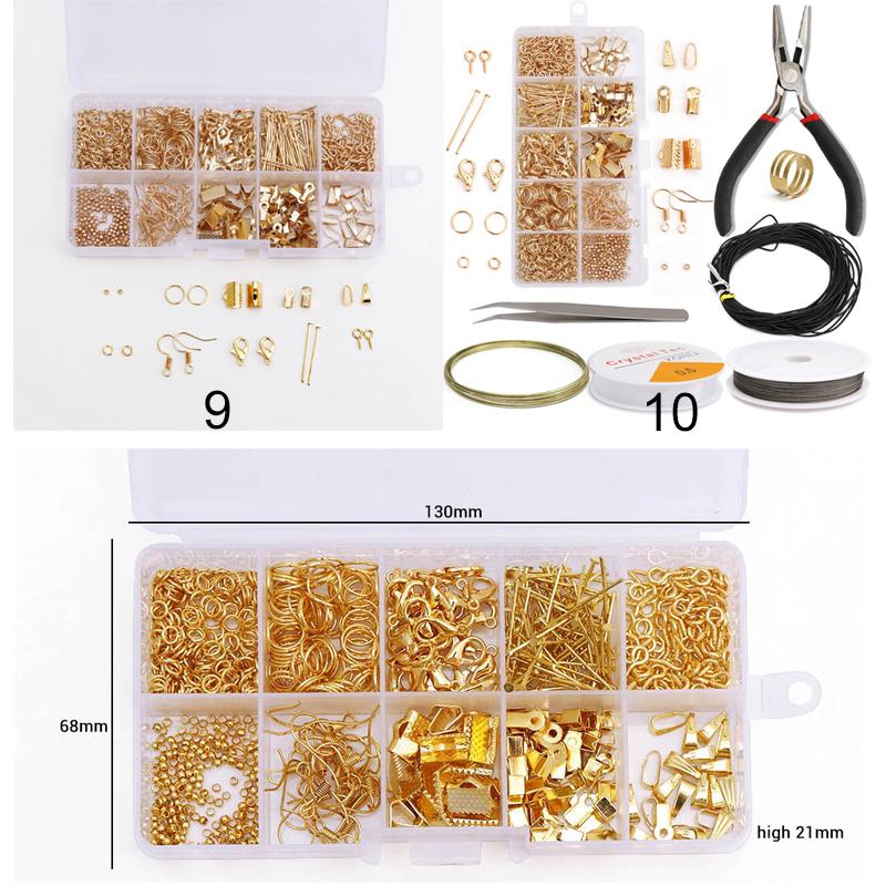 Изысканные ювелирные аксессуары серьги DIY Craft 1 коробка золотисто-серебристого цвета для изготовления ювелирных изделий подарочный набор с инструментами ручной работы