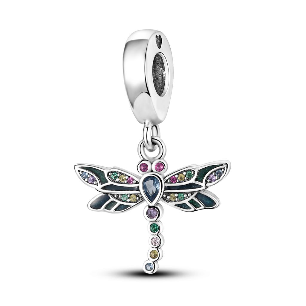 Оригинальный подвесной шарм в виде насекомого, покрытый медью, шарм в виде бабочки, стрекозы, божьей коровки, бусины, подходят для браслета Mula, ювелирные изделия