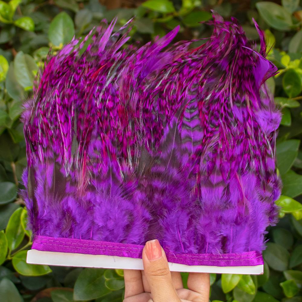 Перья1Метр Окрашенные Петушиные Куриные Перья Отделка 4-6 дюймов Натуральные Перья Фазана для Бахромы Ленты Рукоделия DIY Шитья Одежды Платья Декор