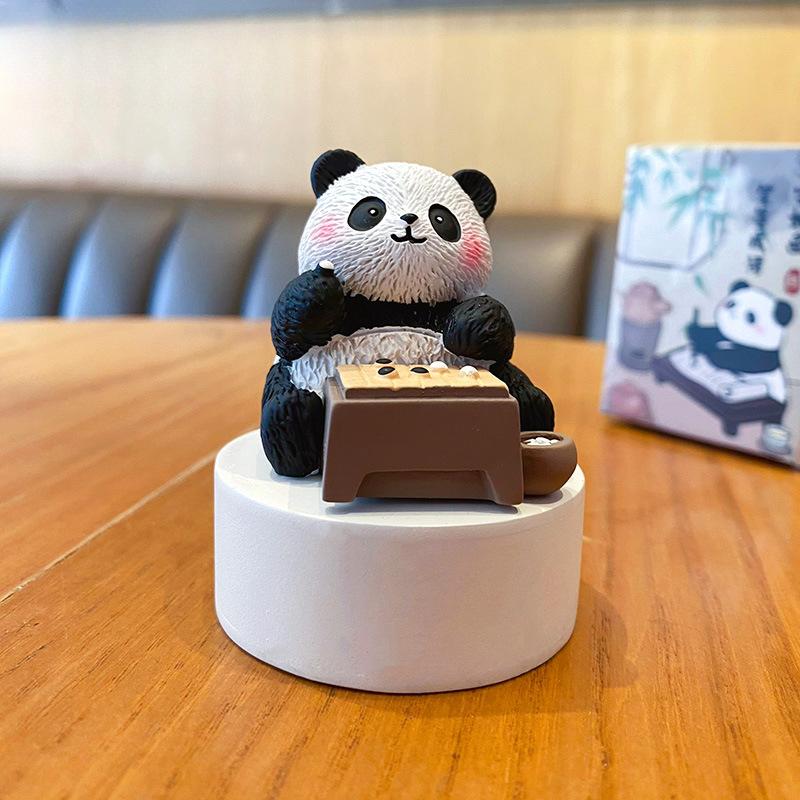 Милая и изысканная полимерная фигурка, настольное украшение для Flu Panda Car, автомобильные украшения