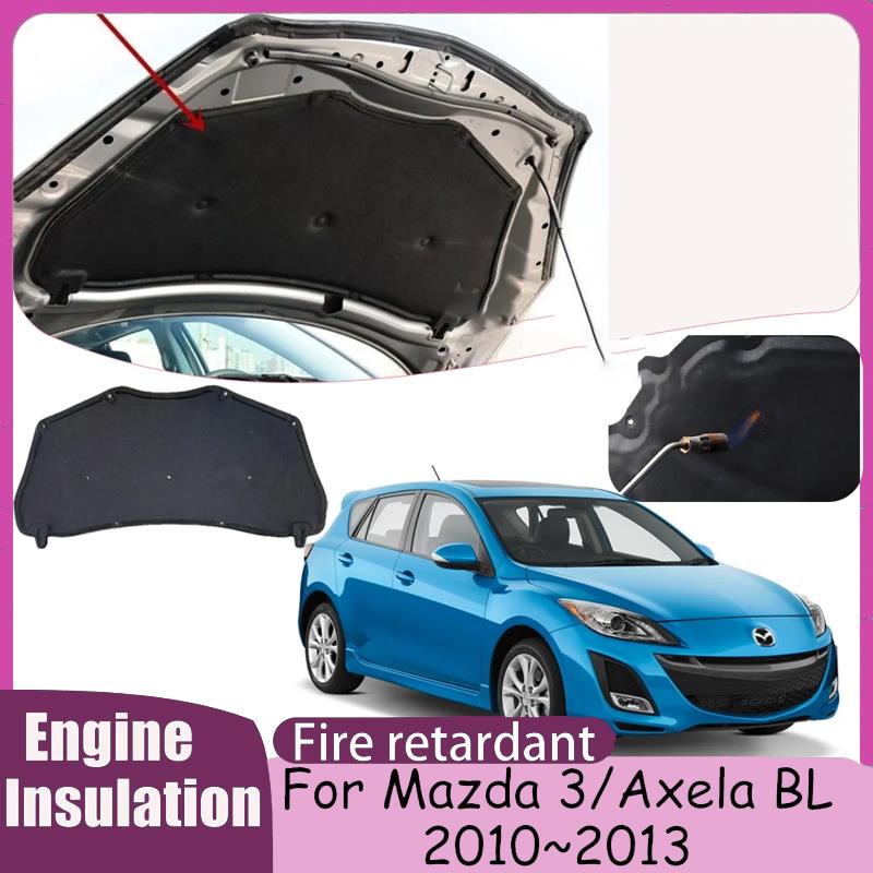 For Mazda 3 Mazda Axela 2 BL 2010~2013 2011 2012 Car Front hood linin Engine Thermal Insulation Soundproof Cotton Accessories Heat Shields 2