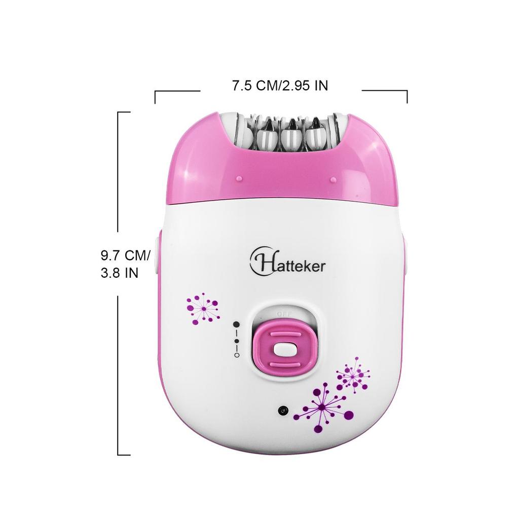 Hatteker Эпилятор для женщин, электрический эпилятор для удаления волос, эпилятор с головкой для бритья, беспроводная бритва для волос, портативное безболезненное удаление волос