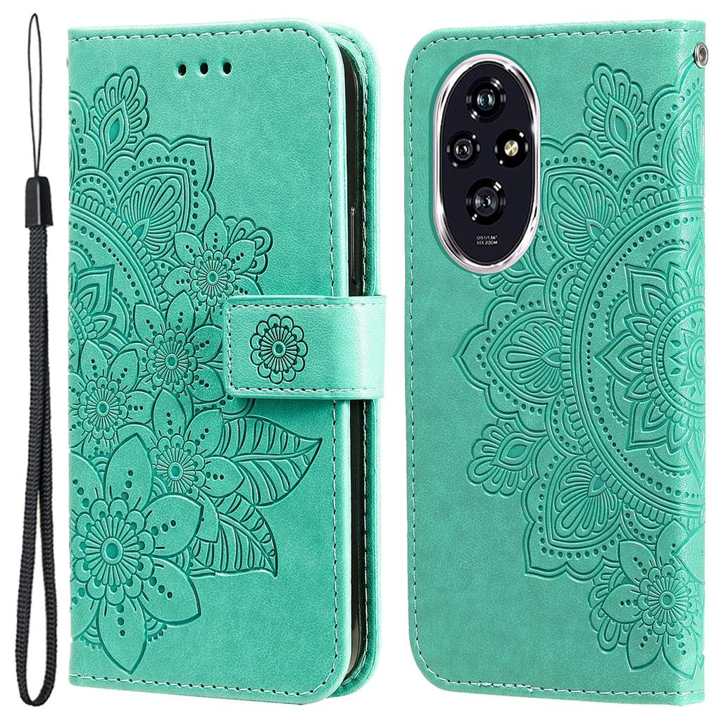Чехол для Honor 200 5G с цветочным узором, кошелек из ПУ-кожи, подставка, чехол для телефона