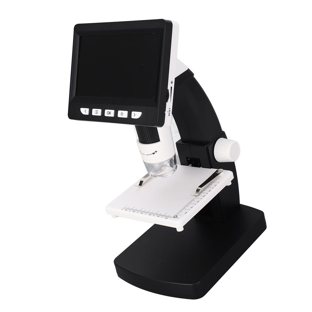 Digital Microscope with 4.3 Inch IPS Screen 50 to 1000X 2MP 1080P Electronic Magnifier Camera with 8 LED Lights for