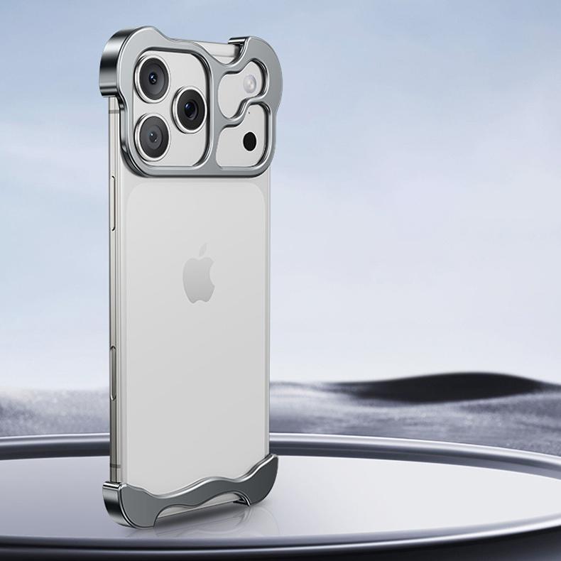 Металлический неровный бампер из титанового сплава для iPhone 17 16 15 14 13 12 Pro Max 15 Plus с угловыми накладками, защитной пленкой для объектива, чехол-фунда