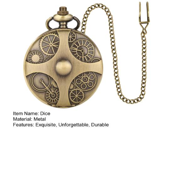 Mini DND Dice Set Steampunk Gear Pocket Watch Dice Set Metal D&D Dice Role Playing Board Games Accessories for Tabletop Adventures