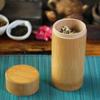 Natural Portable Bottle Handmade Bamboo With Lid Container Tea Canister Organizer Storage Box