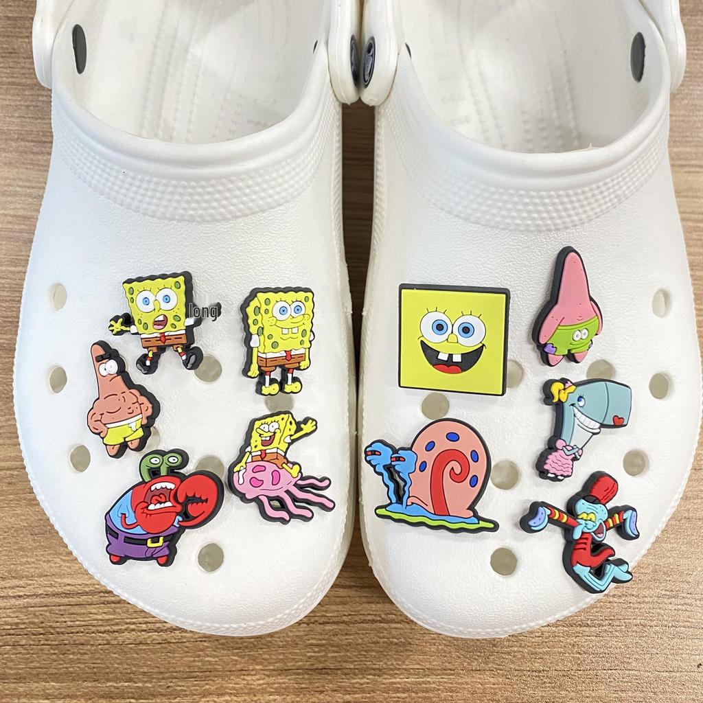 SpongeBob Croc Charms: 20 DIY Soft Rubber Shoe Accessories & PVC Buckle Ornaments