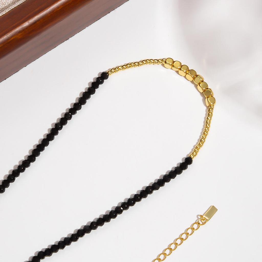 Маленький красный картофель Летняя горячая распродажа: Черное золото с бусинами - Роскошный, уникальный и легкий чокер