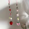 Transparent Strawberry Phone Lanyard Sweet Y2K Phone Strap Charm Fruits Phone Chain  Phone Case