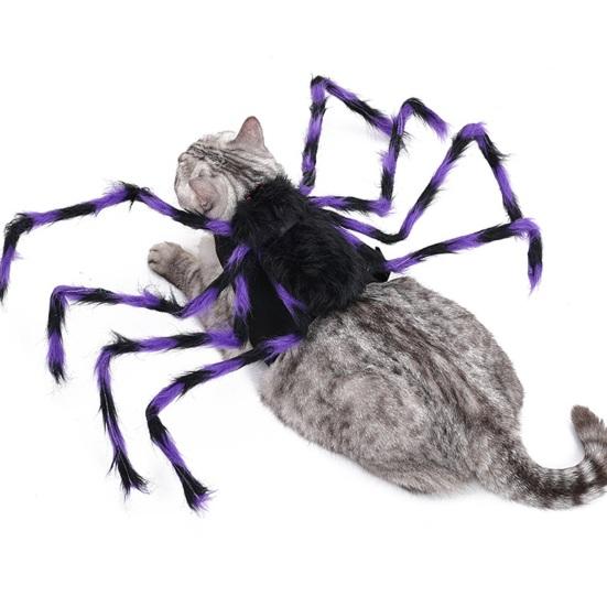 Костюм собаки-паука на Хэллоуин, плюшевая одежда для питомца, регулируемая одежда для косплея кошек на Хэллоуин, дни рождения, вечеринки, повседневная одежда