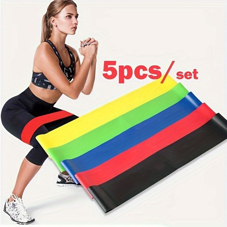 5 шт./компл., натяжной пояс для йоги, эластичный пояс для фитнеса, пояс для сопротивления, вспомогательное растягивающее кольцо для приседаний и бедер, пояс для упражнений на растяжку