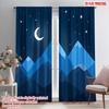 2 шт., 2D печать на плоскости Шторы и оконное оформление Полумесяц над горами Универсальная полиэстеровая ткань (без стержня)