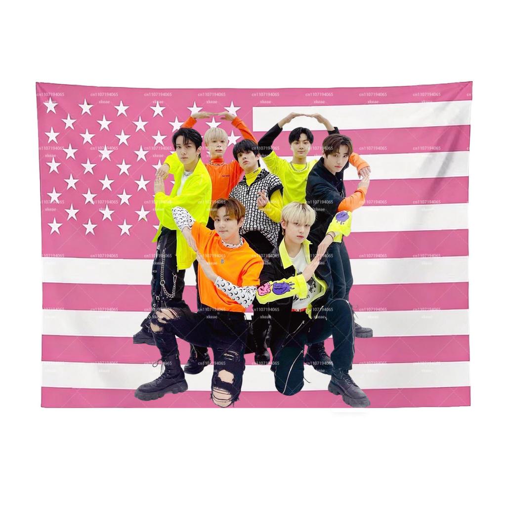 1 шт. Группа K-Pop ENHYPEN Гобелен Фон с флагом США Настенное панно Декор для фанатов корейской мужской группы для спальни общежития