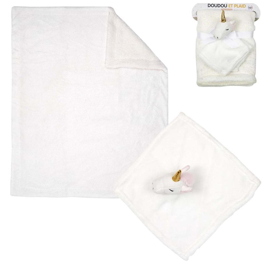 Les Trésors De Lily [A0887] - Плед и одеяло «Единорог Мой Единорог» слоновая кость - 100х75 см