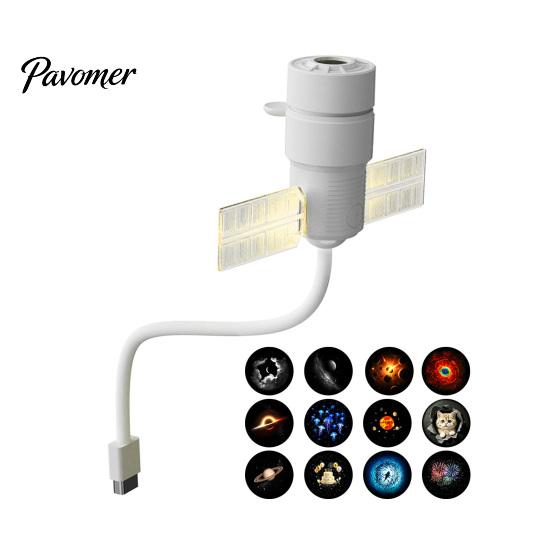 Защитная для глаз Прикроватная лампа 2 в 1 Звездный проектор Ночник, USB Космическая туманность с 360-градусной вращающейся пленкой света, Салон автомобиля Дом Спальня Атмосферное освещение