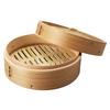 Chinese Steamer, 21cm, Steamer for Vegetables, Shumai, and Xiaolongbao, Made with Natural Wood and Bamboo, Wanosato H-5714