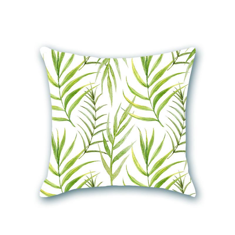 New Plant Print Decorative Imitation Super Soft Pillow Case Nordic Floral Sofa Office Bedside Cushion Cover