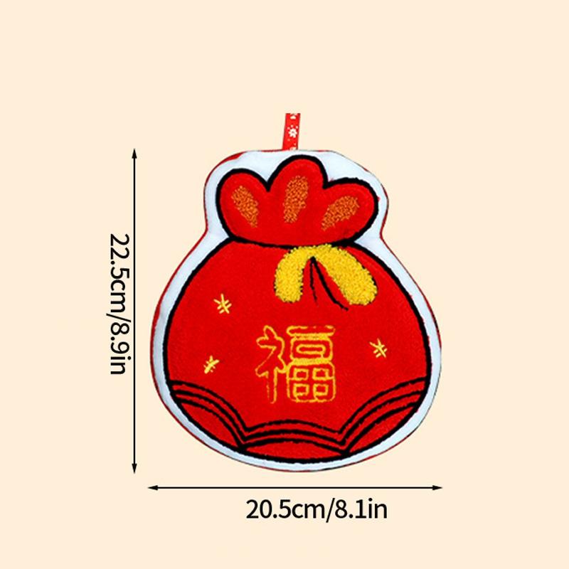Spring Festival Hanging Towels Chinese New Year Hanging Towel Super Absorpted Wipe Cloth Kitchen Cleaning Towels