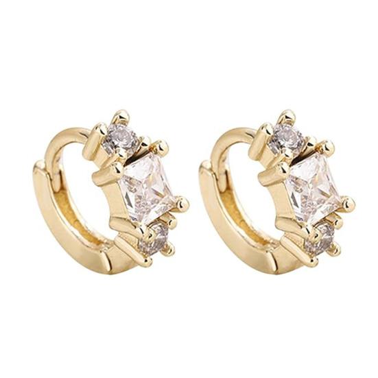 1 пара серег-колец для женщин, медные серьги с позолотой 14 карат, гипоаллергенные серьги-кольца с кубическим цирконием, женские