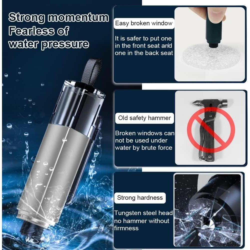 Аварийный молоток для безопасности автомобиля 2 в 1 с резаком для ремня Портативный оконный выключатель Головка автомобиля из вольфрамовой стали Аварийный инструмент для стеклянных окон автомобиля