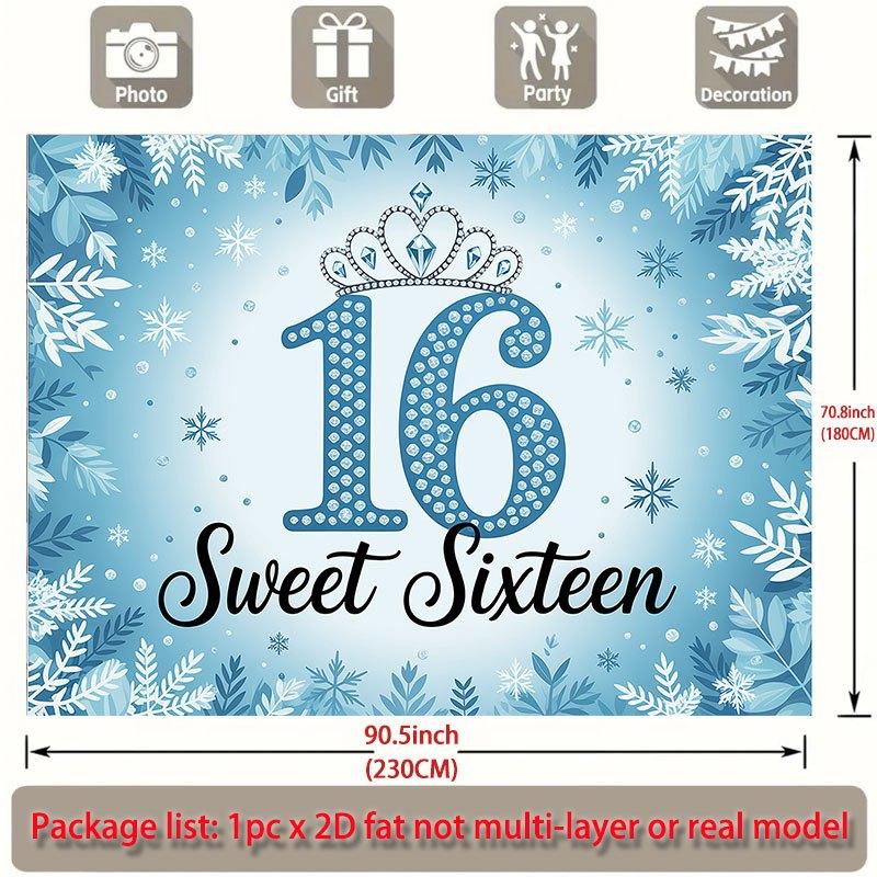 Party Backdrop Flat Sweet Sixteen Winter Events Wedding Coming Ceremony Four Photo Booth Background Front Door Decor